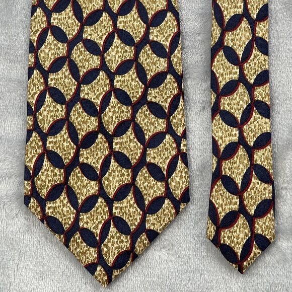 Jhane Barnes Mens Neck Tie Multi-color Abstract Print 100% Silk Made in Japan - Picture 2 of 12